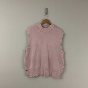 Free People Light Pink Knit High Neck Sweater Vest Tank Size Small